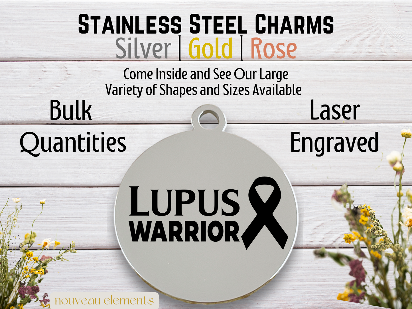 Lupus Warrior | Laser Engraved Stainless Steel Charm