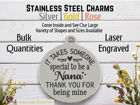 Thank you Nana | Laser Engraved Stainless Steel Charm