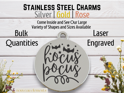 Hocus Pocus Bats | Laser Engraved Stainless Steel Charm