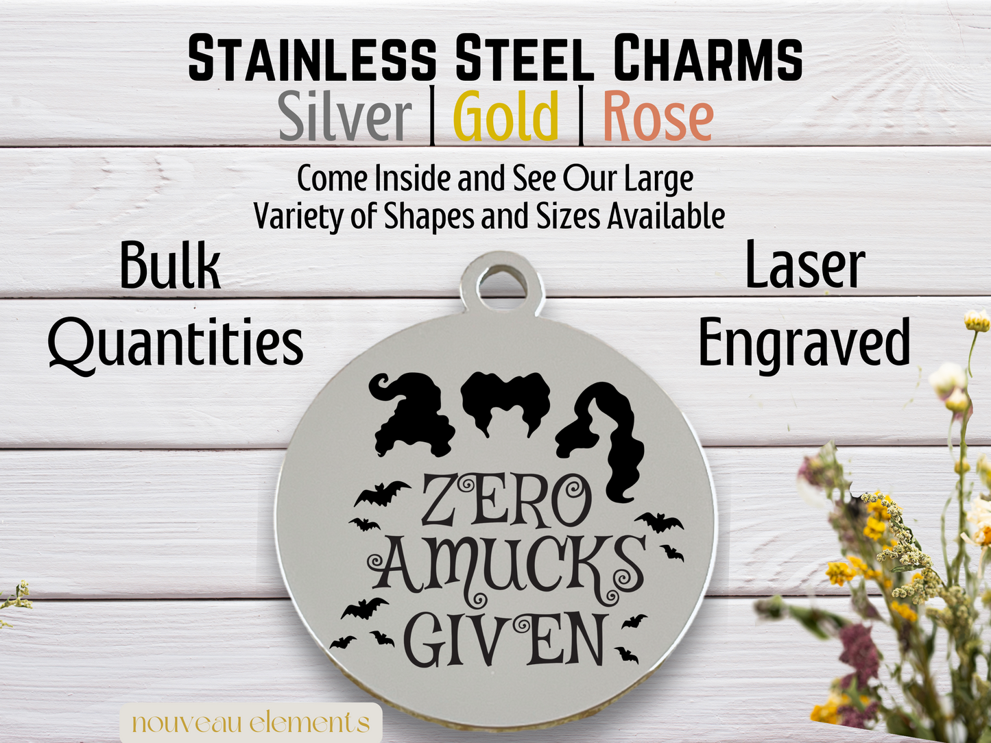 Zero Amucks Given | Laser Engraved Stainless Steel Charm