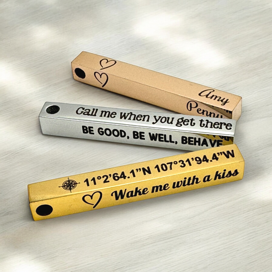 Custom 4 Sided Engraved Message Bar