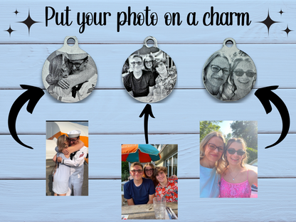 Custom Engraved Photo Charm | Anodized Aluminum | 20mm Charm