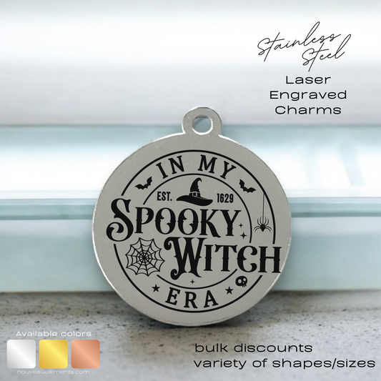 Spooky Witch Era | Laser Engraved Stainless Steel Charm